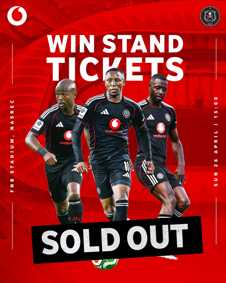 orlandopirates's tweet image. Think #SowetoDerby tickets are gone? 

Think again👀. @Vodacom is opening the door.

  💻Enter now 👉 bit.ly/4nuqUhL  

⚫⚪🔴⭐
#OrlandoPirates 
#OnceAlways
#ExtraordinaryRivalry
