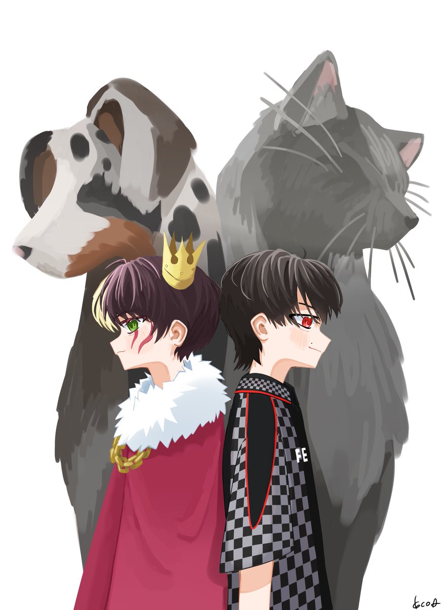 kocoapauda's tweet photo. FLのサイベリアン、CRのオーストラリアンシェパード
#n絵th #Aace https://t.co/GUhGeUrmXY
