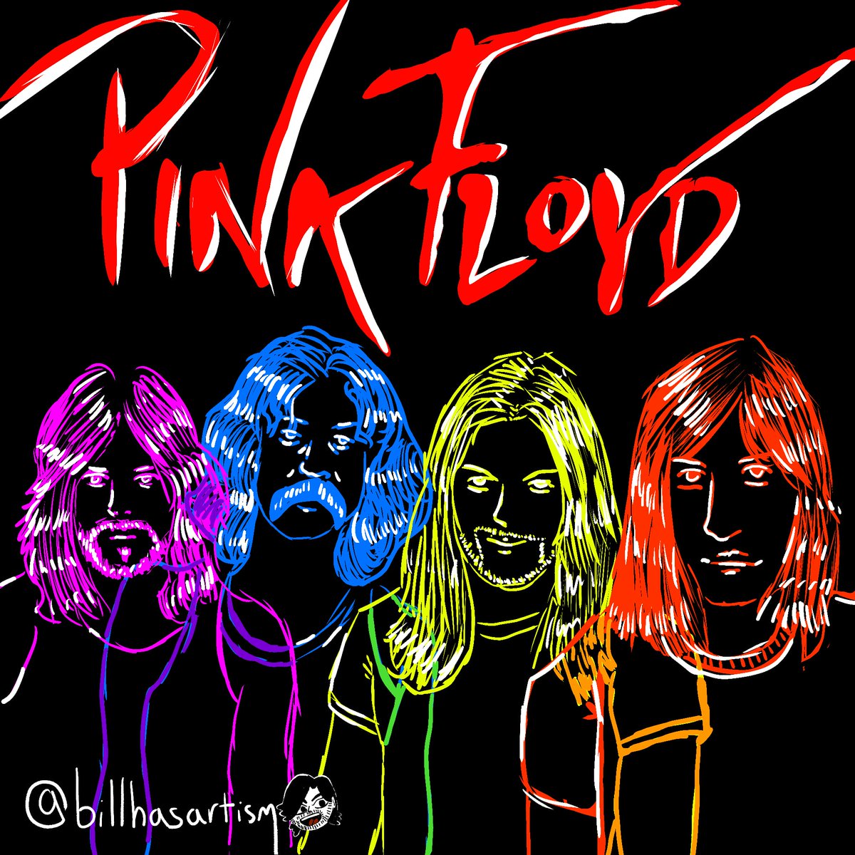 billhasartism's tweet photo. @rogerwaters is in the news fighting the good fight for Palestine so I thought it'd be apt to share some #pinkfloyd art I've done! https://t.co/UCl8XK3ToM