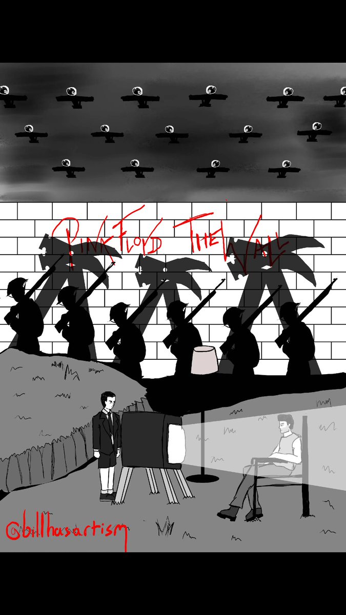 billhasartism's tweet photo. @rogerwaters is in the news fighting the good fight for Palestine so I thought it'd be apt to share some #pinkfloyd art I've done! https://t.co/UCl8XK3ToM