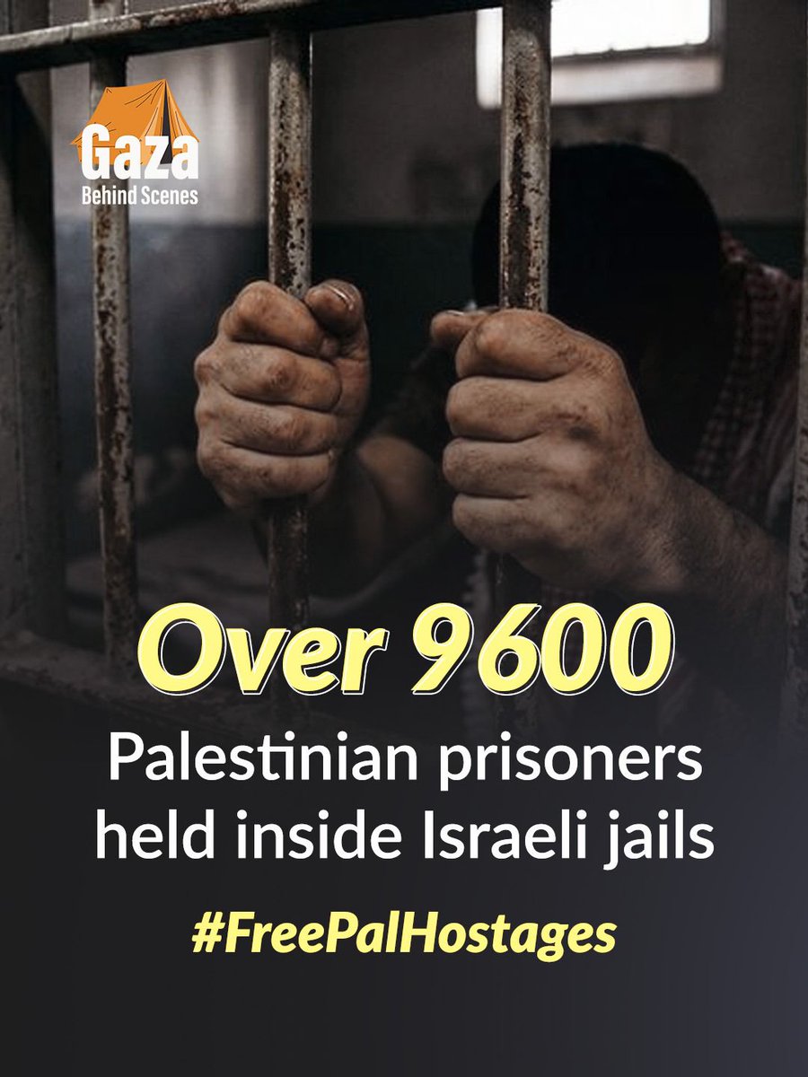 The number of Palestinian prisoners held in the Israeli occupation jails has rised to 83% after the genocide.

There are over 9600 prisoners held under inhumane and hard conditions, facing the execution law.
#FreePalHostages