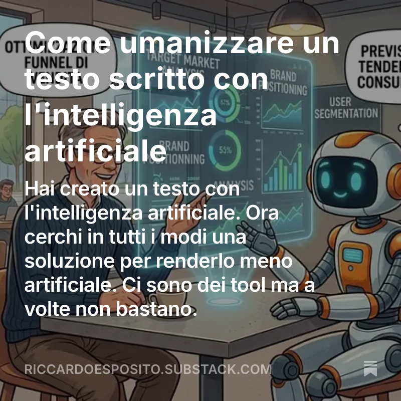 RiccardoE's tweet photo. Come umanizzare un testo scritto con l'intelligenza artificiale https://t.co/48KElFjhyL https://t.co/CT1X7V4By9