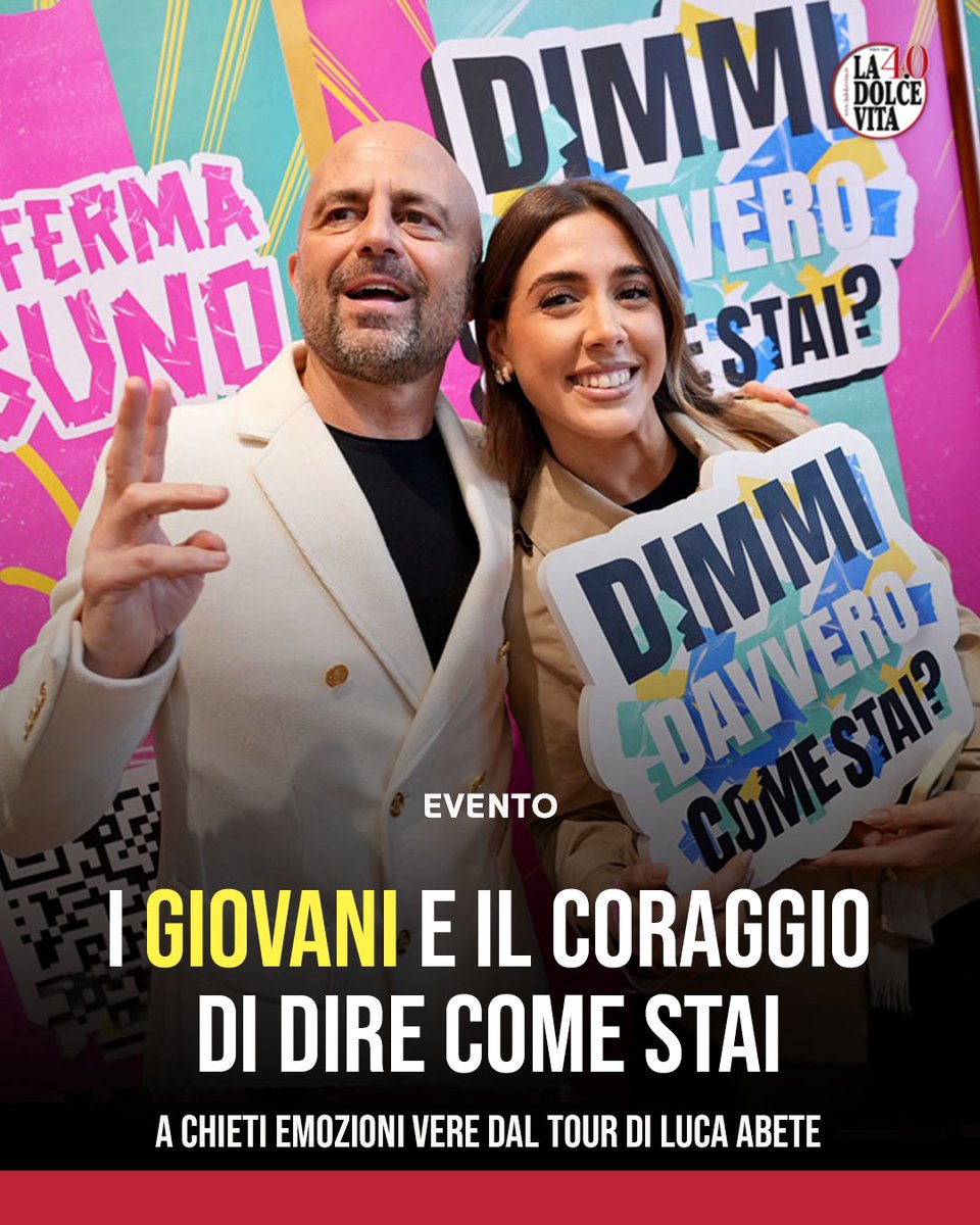 ladolcevitamag_'s tweet image. ⚡ EMOZIONI

A Chieti #NonCiFermaNessuno diventa racconto vero. Giovani, coraggio e una domanda che resta.

#Chieti #Giovani #SaluteMentale @ladolcevitamag_ @univUda @LucaAbete 

 ladolcevita.tv/noncifermaness…