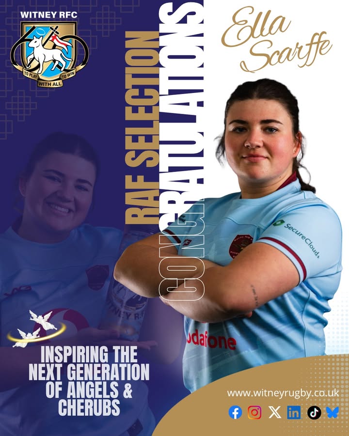 WitneyRFC's tweet photo. Proud moment 💙

Former Angels Captain Ella Scarffe selected for the RAF squad to face the Royal Navy 👏

The news came earlier this week on her birthday 🎉

Inspiring the next generation 💙

#AlwaysBlackandBlue #WitneyRFC https://t.co/X61yuoWk5j