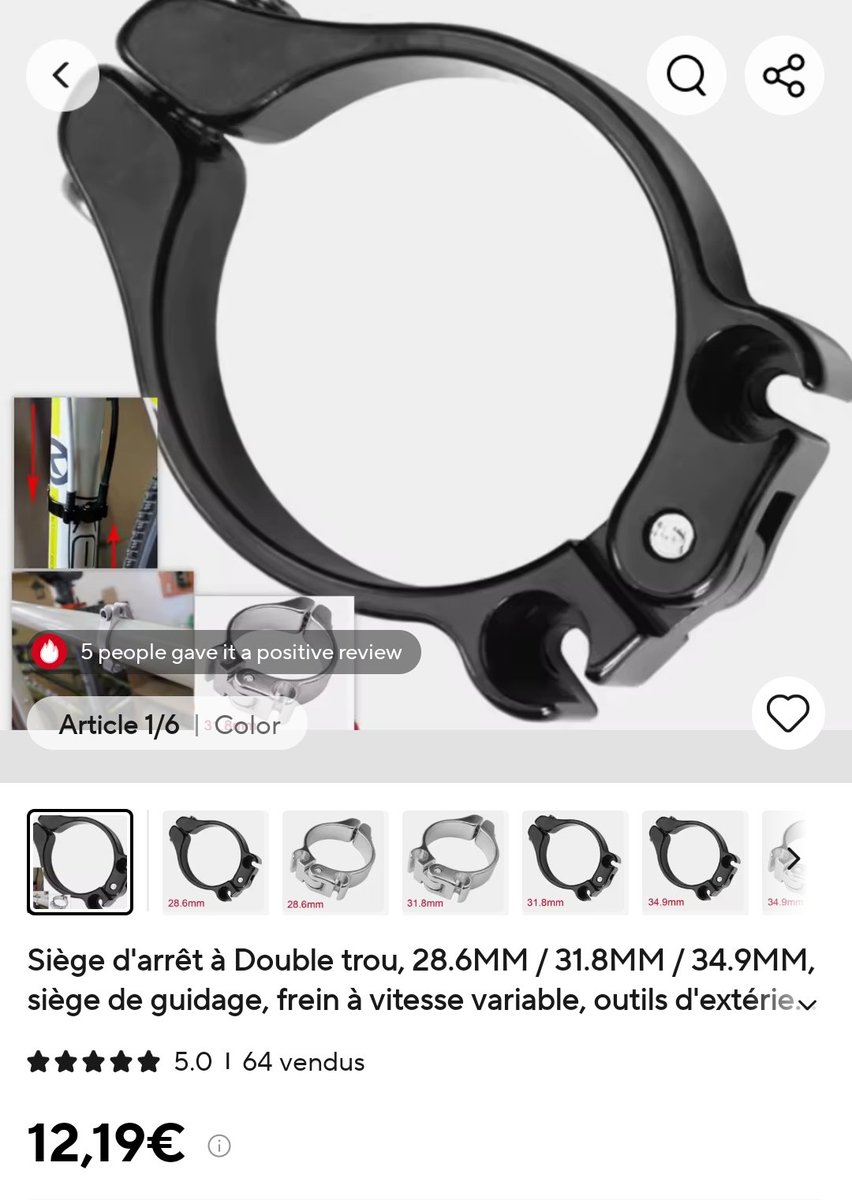 Nicolasliban's tweet photo. Astuces pour passer en gaine intégrale pour le dérailleur avant , pas prévu pour ça mais cet adaptateur fait bien le taf 🤷🏻 https://t.co/pwnEFwcPsp