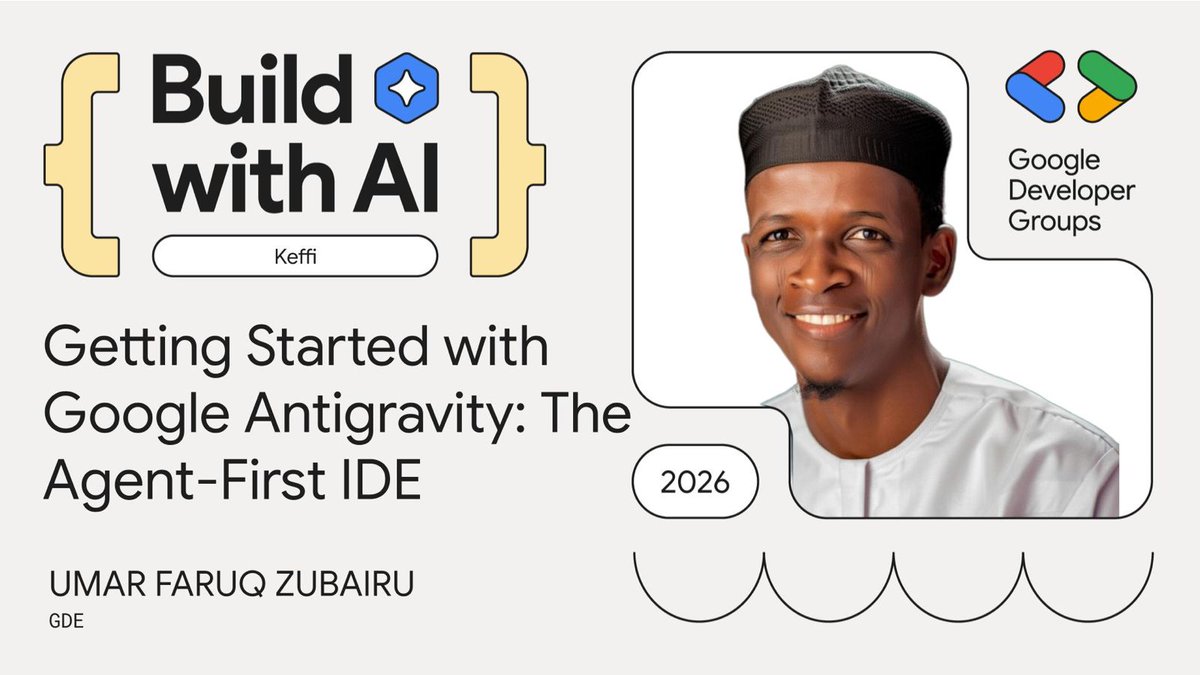 GdgKeffi's tweet image. SPEAKER ANNOUNCEMENT

#BuildWithAiKeffi2026

@zubfaruq with the Topic Getting Started with Google Antigravity: The Agent- First IDE

#BuildwithAi @googledevs @googledevgroups @Geektutor
