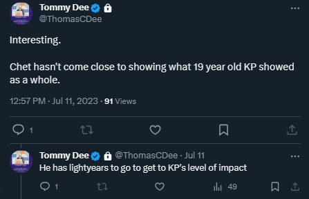 fake_td's tweet photo. Every time we watch Chet we think about how wrong our guy Tommy Dee was pre draft https://t.co/UvUC74IKBl