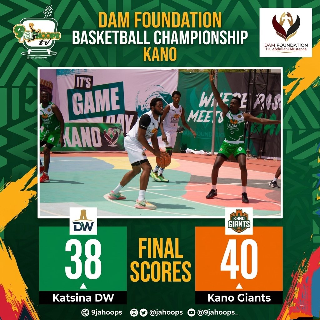 🔥 CLUTCH MODE ACTIVATED 🔥

Kano Giants stun Katsina Desert Warriors late in the game 😳

Desert Warriors lead almost all through… until final 50 secs ⏱️
Kano Giants drop TWO cold 3s 🧊💥 to flip it &amp; seal the win!

FINAL: 40–38

#DAMBasketball #9jaHoops #Clutch