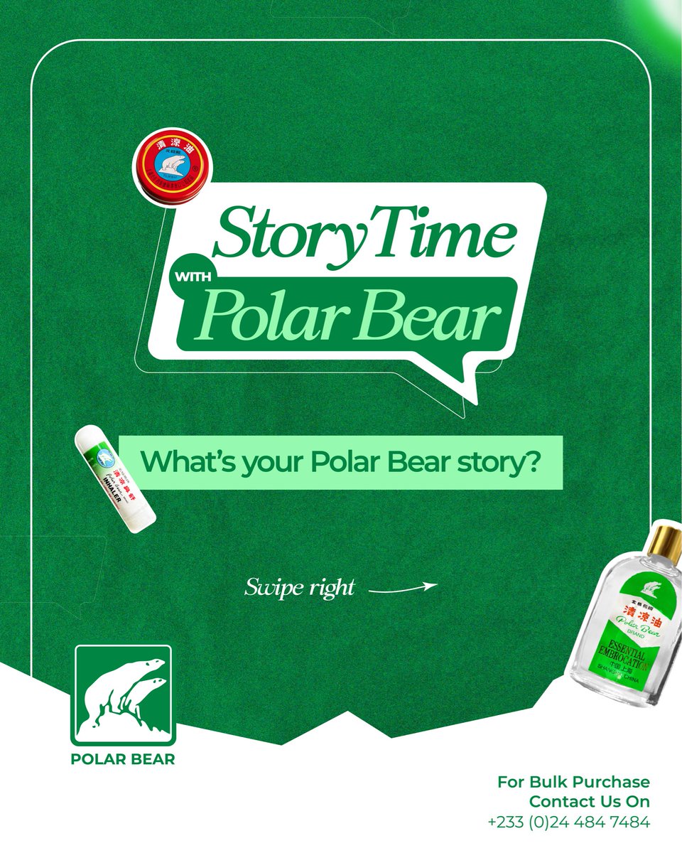 PolarBearghana's tweet image. Tell us about your childhood memory with any Polar Bear products to win a beautiful hamper from us. 
To enter: Follow our page 
Use the hashtag #polarbearstories
The best story with the highest engagement wins.

Let’s goooo!

Ts&amp;amp;Cs apply.

#storytime #childhoodmemories