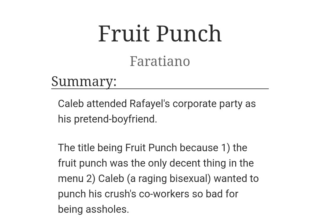#Applefish | Caleb x Rafayel 🍎 🐟

"Fruit Punch"
Rated T

Day 1: Fake Dating

My entry for #LADSLIXLIWEEK. Does it count as Office too? I mean Ayel is a corporate baddie here so technically 

🔗 : archiveofourown.org/works/83277951
