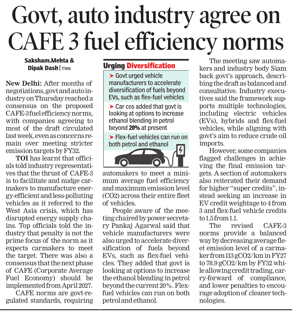 mehta_saksham_'s tweet image. Finally all OEM have agreed on the recent CAFE 3 draft, ending one of the eventful phase of the Indian auto industry. 
#cars #fuel #CAFE
