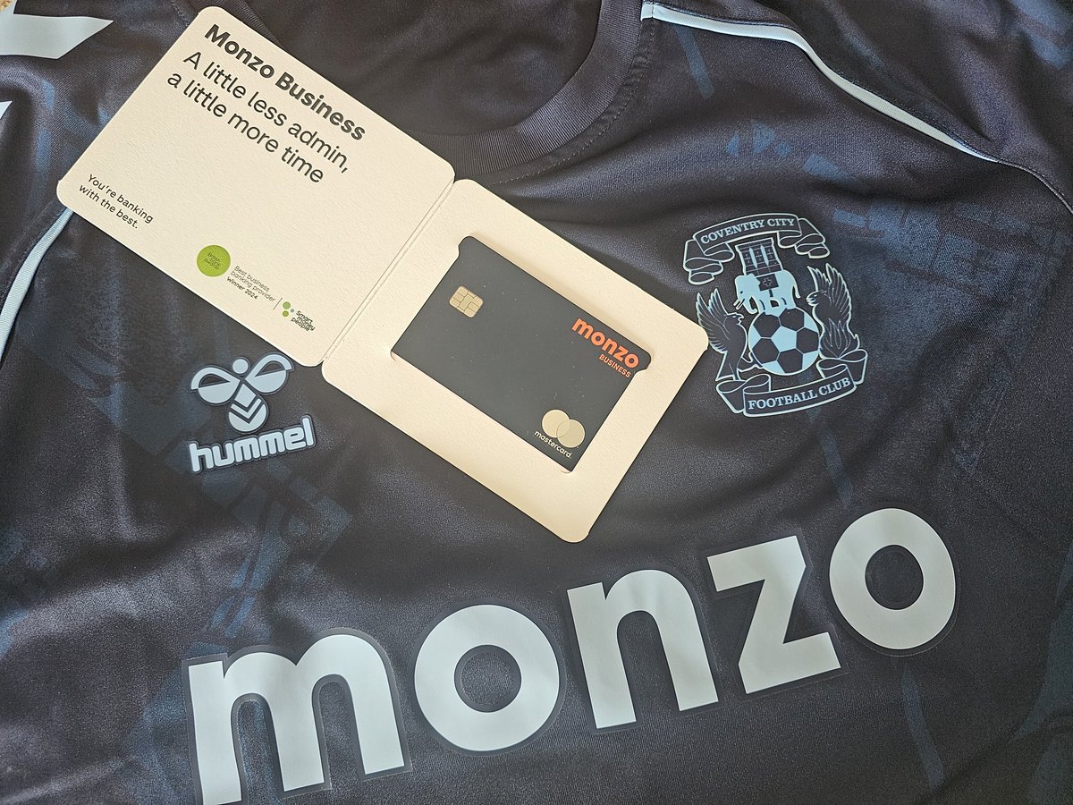 ChalfontStRob's tweet photo. Had to open a business bank account. I guess there was only one choice... @monzo @Coventry_City https://t.co/PMPlHWqCr2