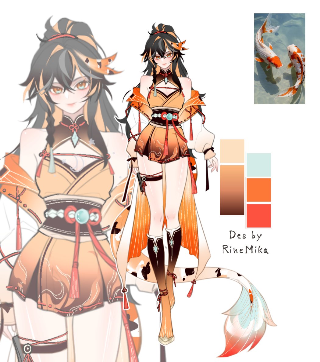 RineMika's tweet image. -Adoptable- 
Offer any one price you think is fair via DM 🌸
I really appreciate every RT and share! &amp;lt;3📷#characterdesign #vtu #adoptable