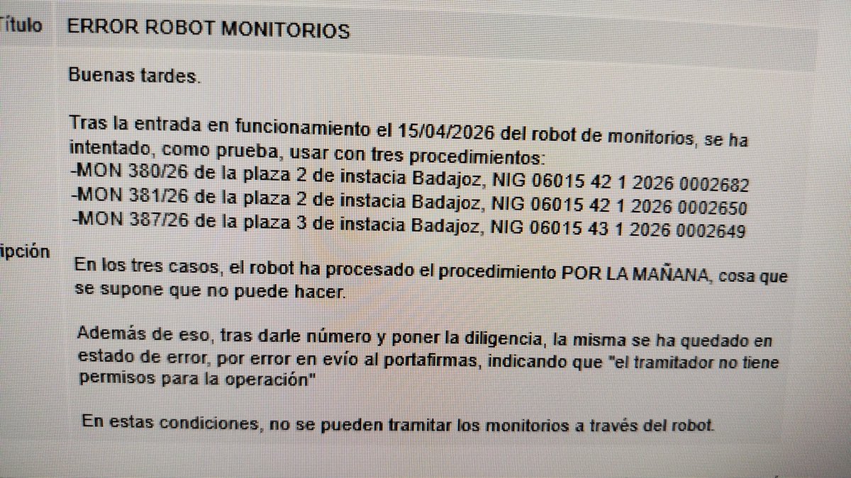 El Ministerio implanta su flamante robot de monitorios. Es la polla. La repanocha. La hostia en verso.

Yo: