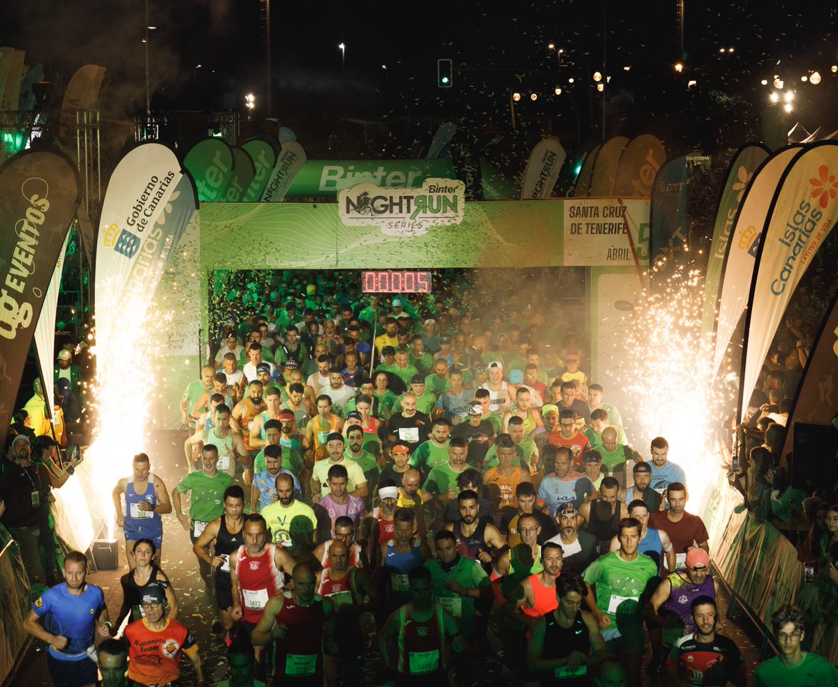 BinterCanarias's tweet photo. ¡Cuenta atrás para la #BinterNightRun de Santa Cruz de Tenerife! Ayer presentamos la primera cita de la serie anual:
✅ Récord de 7.000 corredores.
✅ Mañana sábado 18 de abril.
✅ Distancias: Milla Verde, 5K y 10K.
¡Orgullosos de impulsar el deporte y la solidaridad en la capital! Nos vemos mañana 🏁✈️