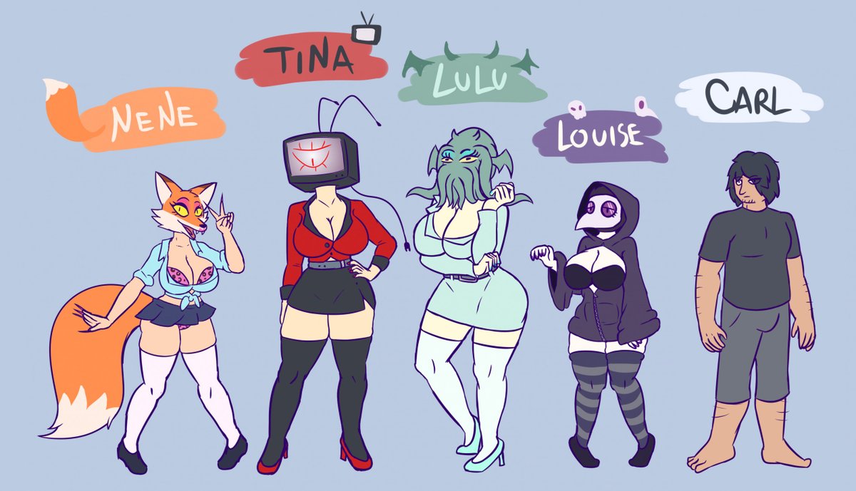 FoxNameCaor's tweet photo. My Monster Head OCs and their human owner ref sheet 2026 (update from 2025) https://t.co/0NSntIniAx