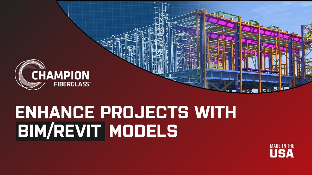 championfg's tweet image. Streamline the design process with Champion Fiberglass® BIM/Revit models. Access the extensive library to boost project efficiency.

Learn more @ na2.hubs.ly/H04PCz80

*Made in America*
#electricalconduit #electricalcontractor #revit #bimmodeling