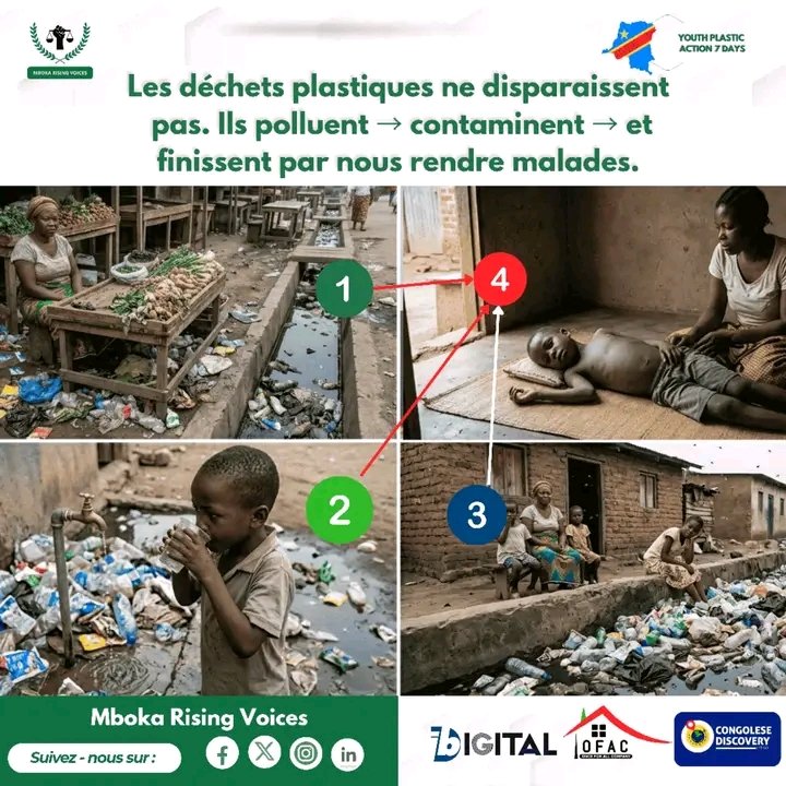 StephanoNdaye's tweet photo. Les déchets plastiques ne disparaissent pas… Ils reviennent sous forme de maladies. Caniveaux bouchés, eau stagnante, aliments contaminés… Nos enfants en paient le prix.

Agissons maintenant. Ne jetons plus n’importe où.

#Santé #StopPollution #YouthAction#YPA72026 #MbokaRising https://t.co/yhYgJF21gM