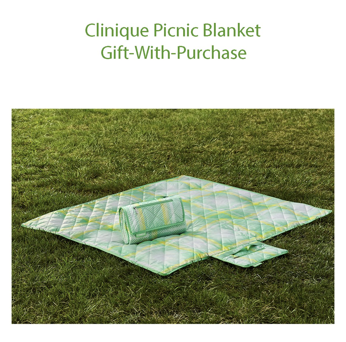 This is so cute. Spend $75 on Clinique products at select Shoppers Beauty Boutiques and receive this picnic blanket for free. It rolls up to a compact size and has a handle and zip pocket. It's available online too. Great Mother's Day gift idea. #CliniquePicnic