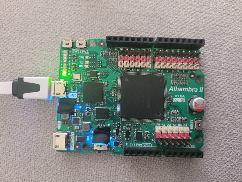 Obijuan_cube's tweet image. ¡Ya tengo sintezado el procesador HADES-V! Es el RV32I que estamos  construyendo en el curso. Este es el ejemplo hola mundo: Encender un  LED. ¡Funciona! #riscv #fpga #AlhambraII