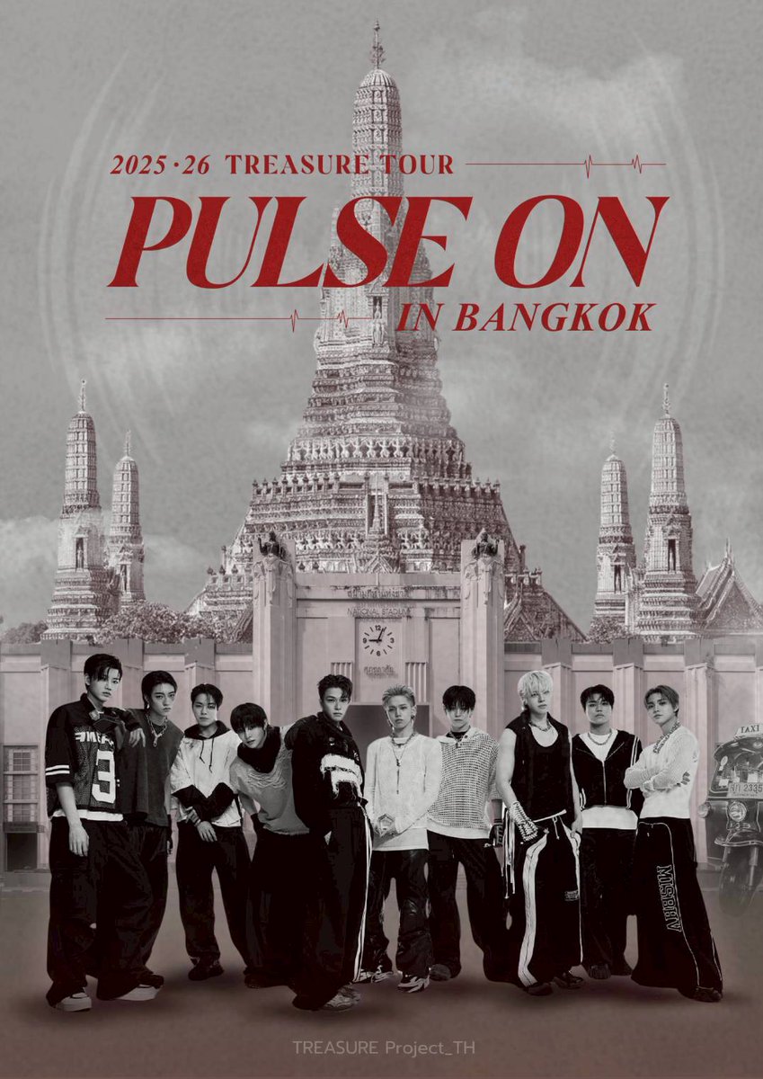 2025–26 TREASURE TOUR [PULSE ON] IN BANGKOK🏟️🇹🇭
📅 16 May 2026
📍 National Stadium (Supachalasai Stadium)

ชีพจรเริ่มเต้นแรงขึ้นแล้ว💓 D-30
นับเวลาถอยหลังจากนี้ ทึเมจะได้รับความสุขจาก TREASURE และหนุ่มๆจะได้รับความสุขจาก TEUME เช่นเดียวกัน

#โปรเจกต์สมบัติไทย
#PULSE_ON_IN_BANGKOK