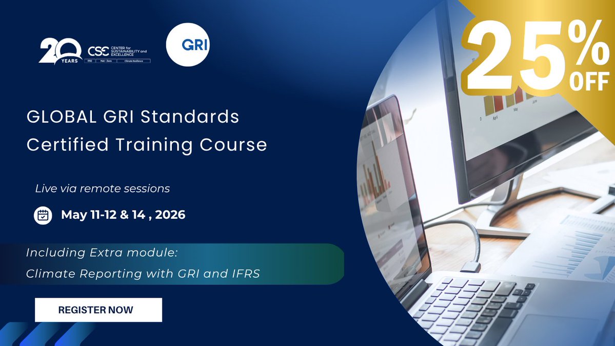 CSE_network's tweet image. ⏳ Last chance: 25% OFF ends TODAY

Get GRI certified. Build real ESG skills.

Register: eventbrite.com/e/global-gri-c…

#CSE #GRI #ESG