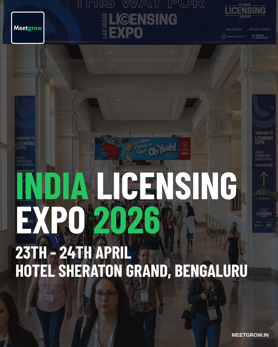 MeetGrow59691's tweet image. 🔹 India Licensing Expo 2026
Where brands meet opportunities 🤝
📅 23–24 April
📍 Bengaluru
Be part of the conversation.
 meetgrow.in/home
#Licensing #Brands #MeetGrow
@Indian_Retailer