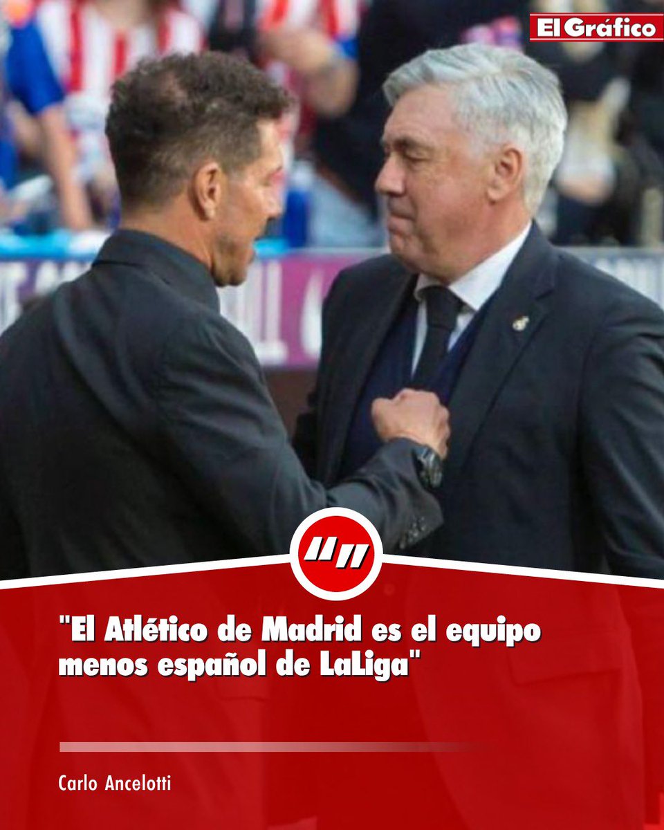 elgraficoweb's tweet image. 🗣️ El técnico italiano Carlo Ancelotti, actualmente con la selección de Brasil 🇧🇷, dio una entrevista a ‘Il Giornale’ de su país donde se refirió a lo acontecido esta semana con la #UEFA #Champions League y definió al equipo del Cholo #Simeone.