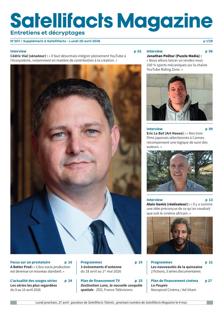 satellifax's tweet image. Satellifacts Magazine 207 - Lundi 20 avril 2026

➡️ satellifacts.com/newsletter/le-…

#audiovisuel #cinéma #creatoreconomy