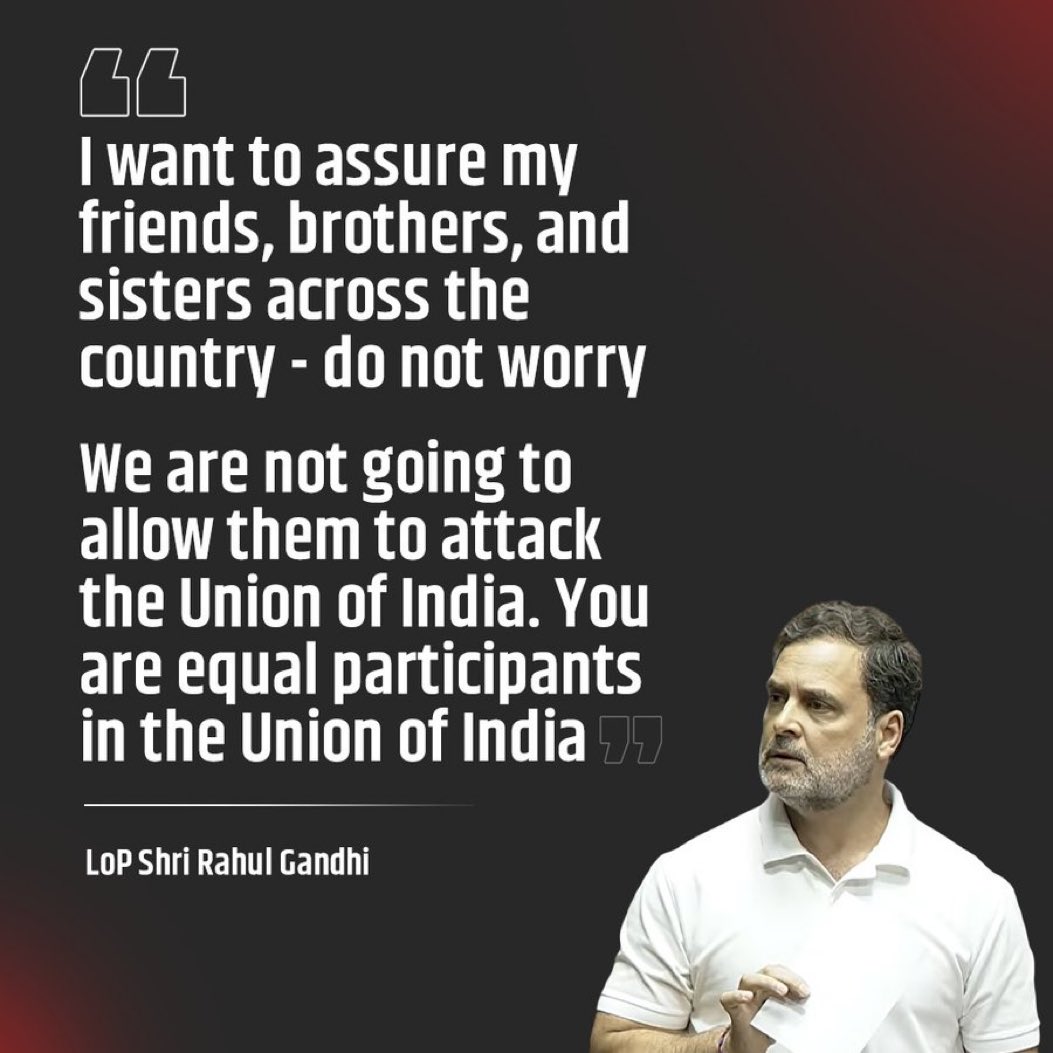 Shri Rahul Gandhi’s message to all Indias 🔥❤️