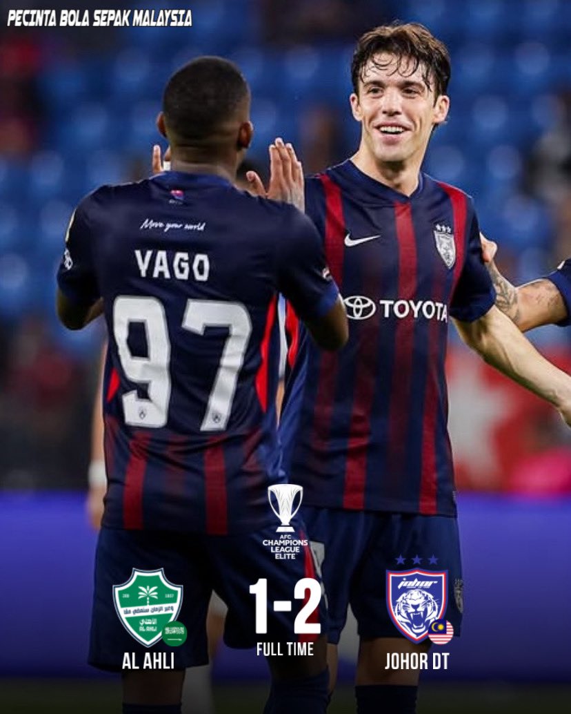 Keputusan Quarter-final ACL Elite !

Full-Time:
🇸🇦 Al Ahli 1-2 JDT 🇲🇾

Tahniah JDT mara ke separuh akhir. Ehh ehh min test je ni. Korang jangan percaya pulak hahahha😜