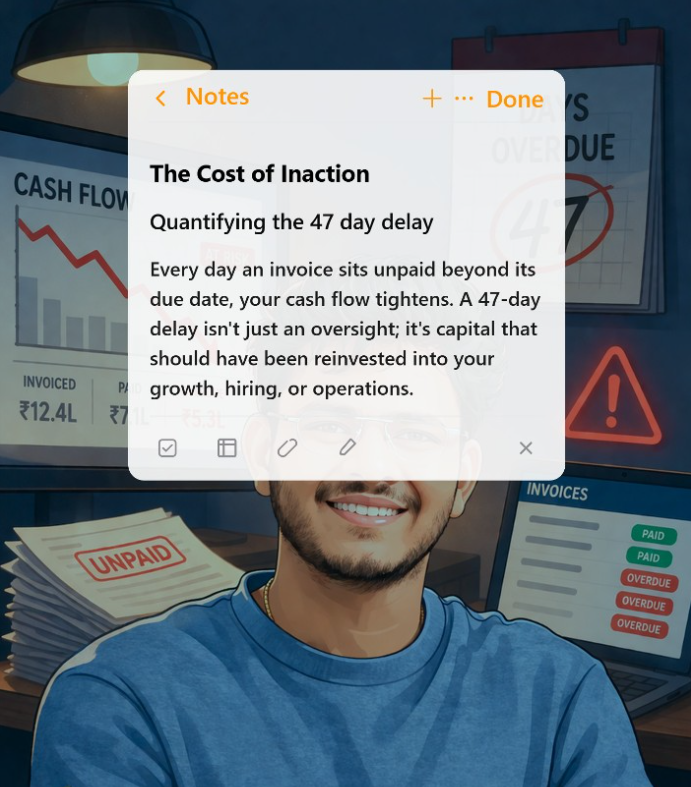 HasoTechnology's tweet photo. 𝗬𝗼𝘂𝗿 𝗺𝗼𝗻𝗲𝘆 𝗶𝘀𝗻’𝘁 𝘀𝘁𝘂𝗰𝗸 𝗯𝗲𝗰𝗮𝘂𝘀𝗲 𝗰𝗹𝗶𝗲𝗻𝘁𝘀 𝗱𝗼𝗻’𝘁 𝗽𝗮𝘆.
𝗜𝘁’𝘀 𝘀𝘁𝘂𝗰𝗸 𝗯𝗲𝗰𝗮𝘂𝘀𝗲 𝗻𝗼 𝗼𝗻𝗲 𝗶𝘀 𝘁𝗿𝗮𝗰𝗸𝗶𝗻𝗴 𝘄𝗵𝗮𝘁’𝘀 𝗼𝘃𝗲𝗿𝗱𝘂𝗲.

 • Invoices slip.
 • Follow-ups don’t happen.
 • Cash flow silently leaks.

#Accountants https://t.co/fPyR3YUSCB
