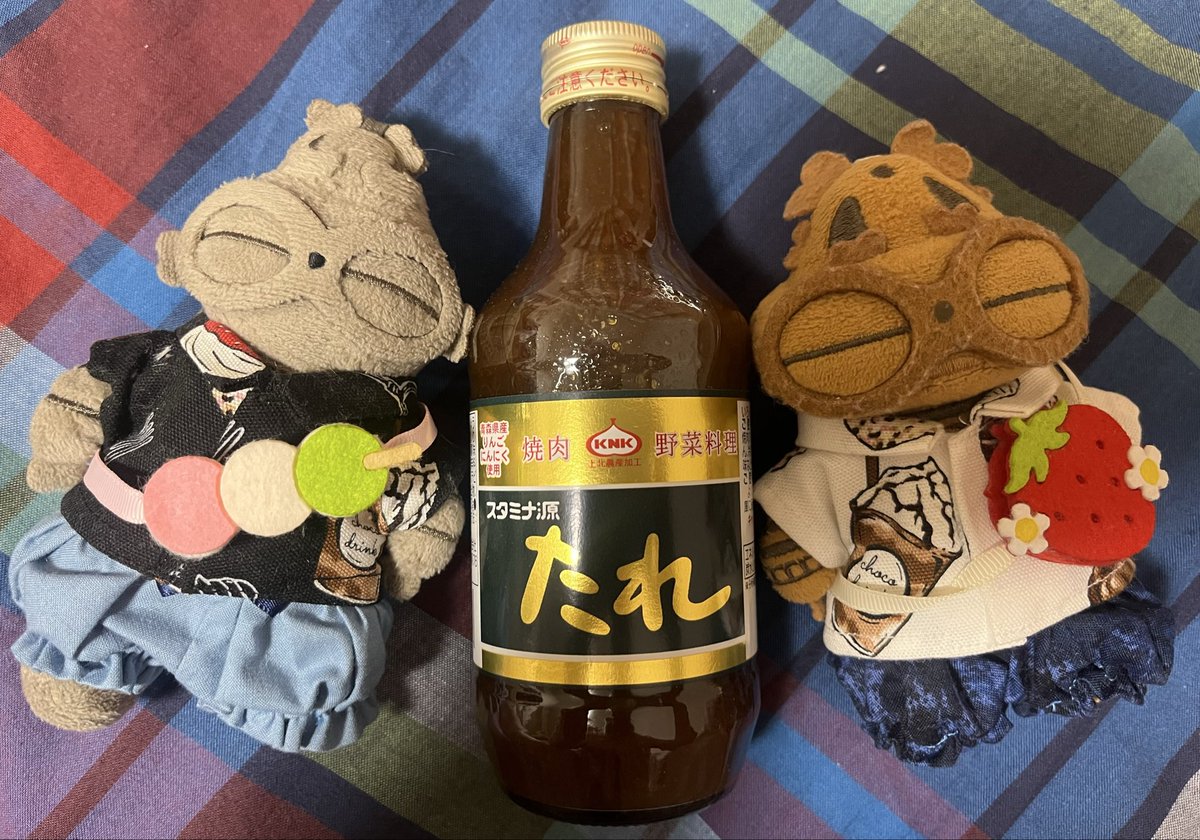 帰り道のウキウキの理由は、カルディで源たれを買えたからです（笑）
某バンドの曲を聴いて、いつか試してみたかったので！😆
青森にまだ行ったことない我が家の遮光器土偶ぬい達も、「故郷の味…！」と思うかも？（笑）
（この子達は上野生まれのはずだけど😅）