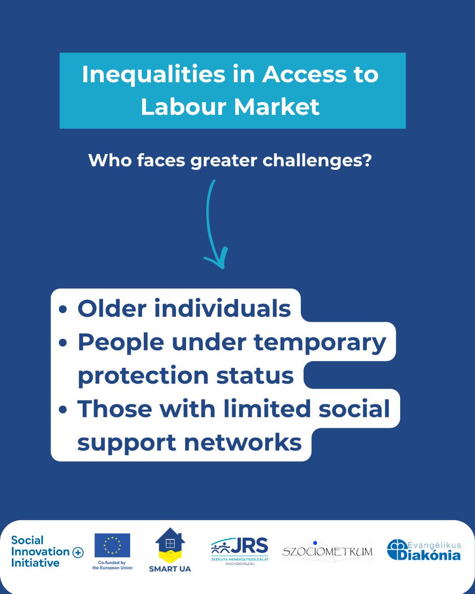 JRSEurope's tweet image. The SMART UA research examines how Ukrainian refugees access employment in Hungary, highlighting key barriers such as language difficulties, childcare responsibilities, and discrimination. Read more: jrseurope.org/en/news/access… 
 #ESFplus #SocialInnovationPlus #EUfunds #SMARTUA