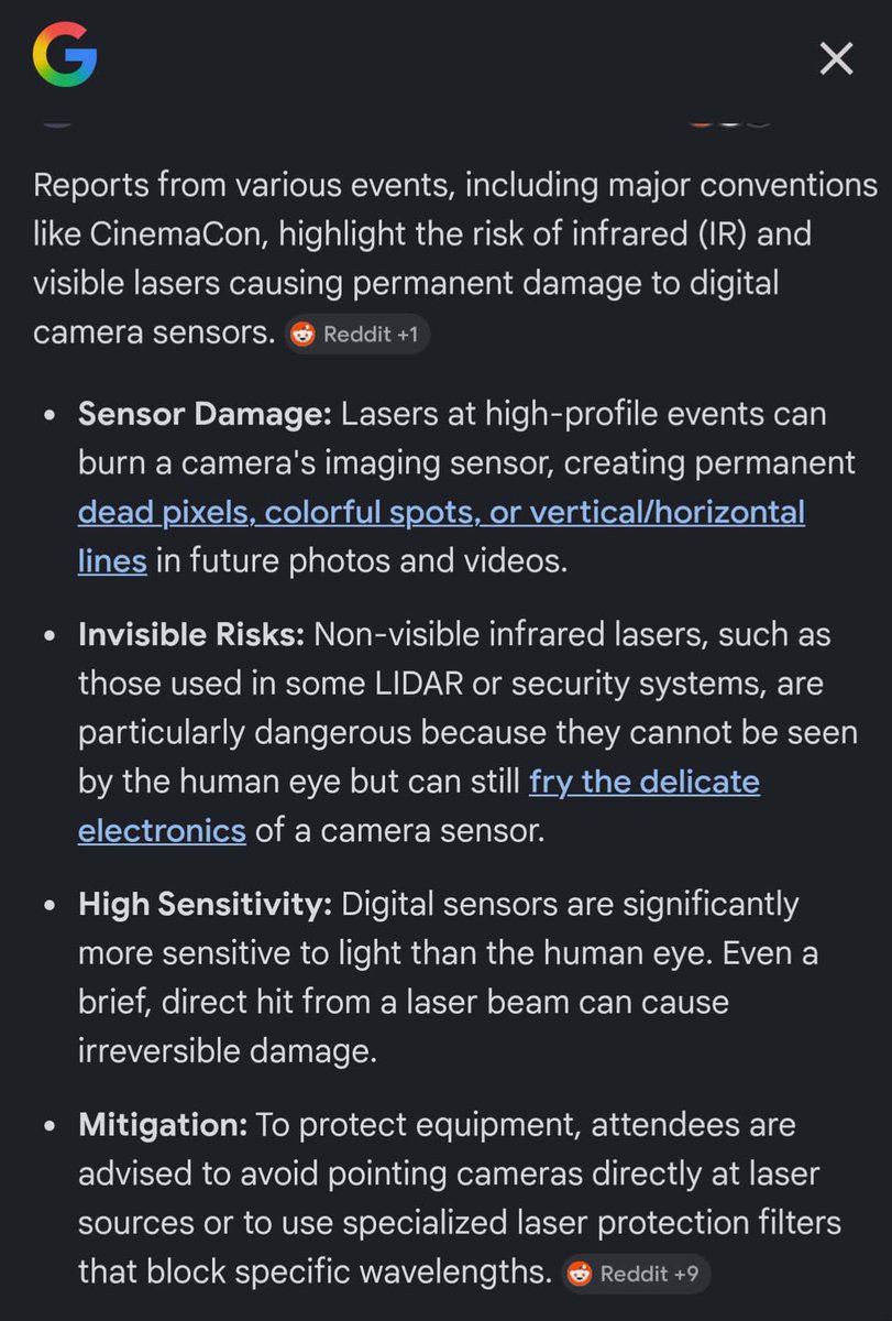 RNap813's tweet photo. @Latch68 @MyTimeToShineH People might think you're joking but they do have systems that will mess with camera sensors that they are starting to use at events like this. https://t.co/M1v6XI7x35