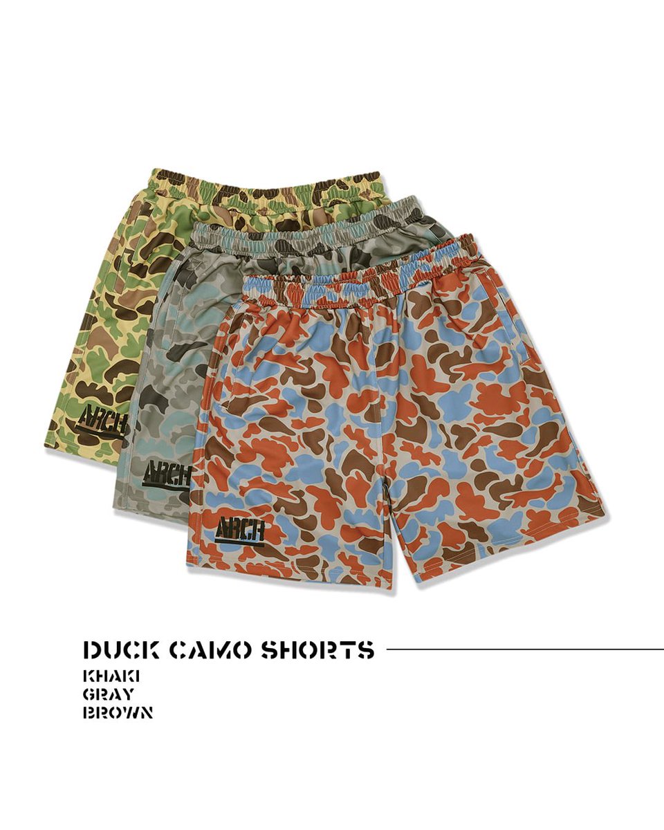 Arch_BAL's tweet photo. duck camo shorts
(gray)(khaki)(brown)
ミリタリーテイストなダックカモフラージュ柄を全面にあしらったショーツ。

https://t.co/buUp3RpSI8

#arch_bal #ARCH_BALLER
#キョウハナニヲキテイコウ https://t.co/08MNyoNxZf