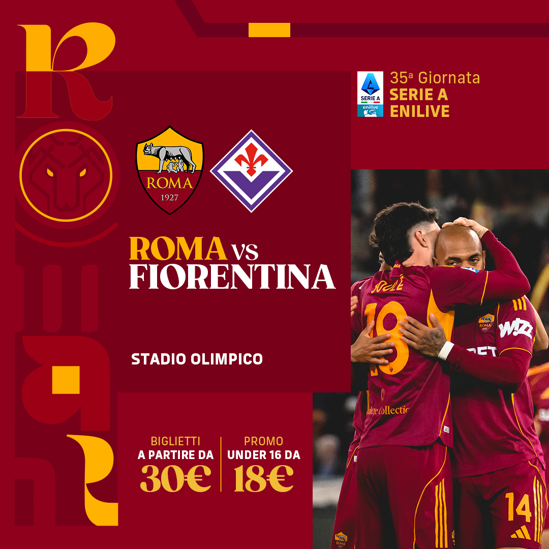 OfficialASRoma's tweet image. 🗓️ Roma-Fiorentina si giocherà lunedì 4 maggio alle 20:45
 
I biglietti sono già in vendita
🎟️ asroma.com/it/biglietti/m…
 
#ASRoma