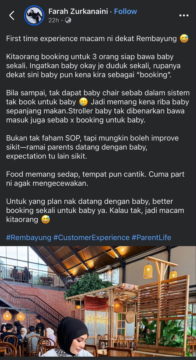 jambuairsatu's tweet photo. Contoh orang yang play victim mcm minah ni lah. Nak bagi feedback terbuka konon. Dah ko yg tak isi dalam booking, kenapa Rembayung tu pulak nak kesian dekat kau? Perbaiki sistem mendenya kalau sendiri yg salah. Ada kedai, ada la sistem sendiri. Ikut je la. https://t.co/SJiIo2Tmhv