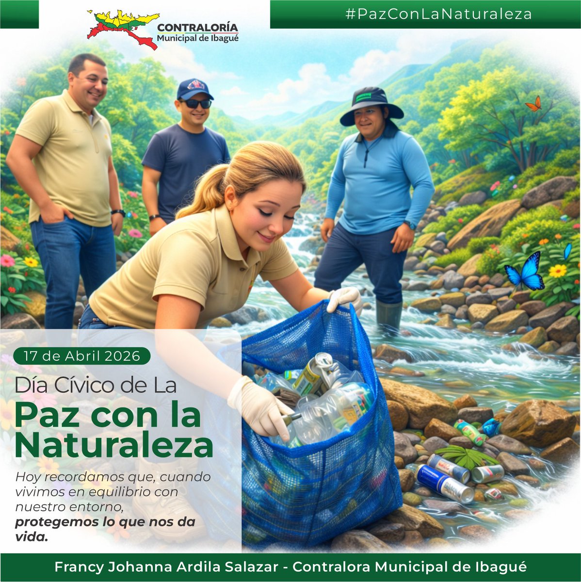 CMIbague's tweet photo. 🌄 Reafirmamos nuestro compromiso con el cuidado del entorno. 🌳Proteger la naturaleza es proteger la vida.🌿#ContraloriaMunicipal #ControlAmbiental https://t.co/chsebJOngD