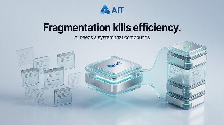 AIT_Officials's tweet photo. AI isn’t inefficient.

It’s fragmented.

That’s why nothing compounds.

AIT fixes that. https://t.co/4NYuUrCua5