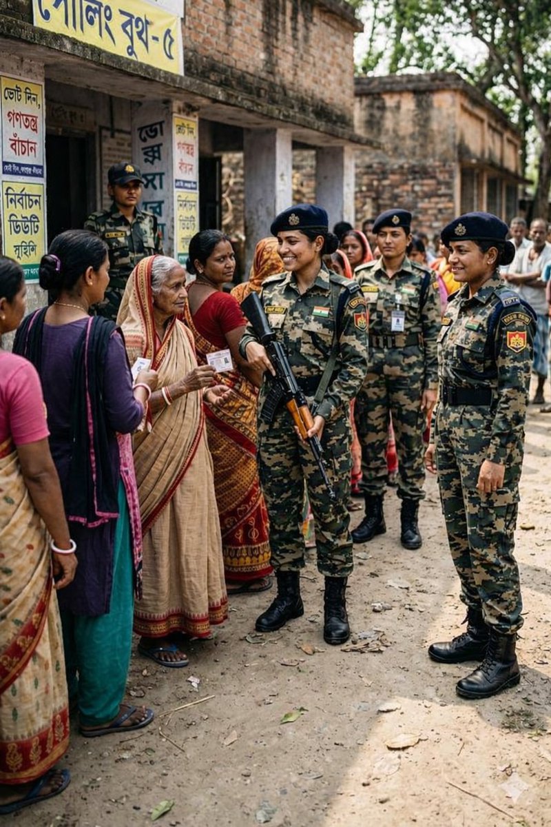 RohanKa40114135's tweet photo. जब लोकतंत्र का पर्व हो, सुरक्षा सबसे जरूरी है 🇮🇳
West Bengal में BSF Mahila Prahari पूरी जिम्मेदारी के साथ तैनात
#BSF #ElectionDuty #WestBengalPolls #NariShakti #SafeVoting #DMKLiesExposed https://t.co/BZiL3dZEAI