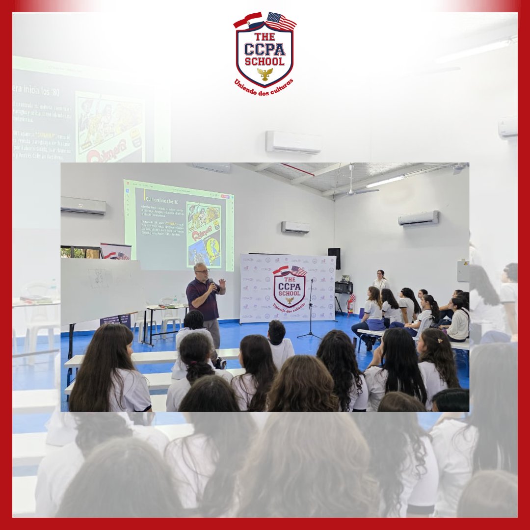 ccpaschool's tweet photo. En el marco de actividades por el Día del Libro, recibimos al escritor Roberto Goiriz, quien compartió con nuestros estudiantes del Tercer Ciclo y Nivel Medio.

Una experiencia que promovió reflexionar sobre el valor de la lectura como forma de expresión.

#WeAreTheCCPASchool https://t.co/HcNC24zKn0