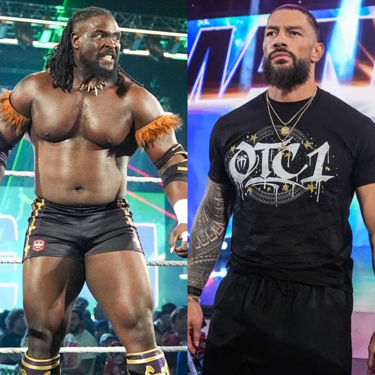WrestleOps's tweet photo. Roman Reigns says he sees himself facing off with Oba Femi down the line in a match.

(via @FirstTake) https://t.co/qtUluK9JkE