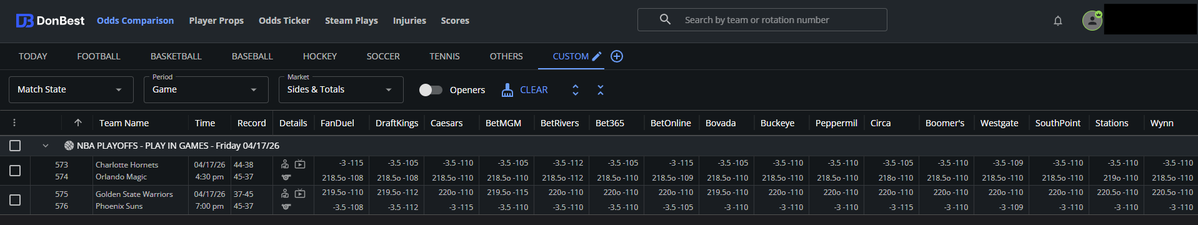 NBA

Two more Play-in games to fill in the last Playoff spots.

100+ Sportsbooks. Player Props. Line History.
Subscribe → go.donbest.com