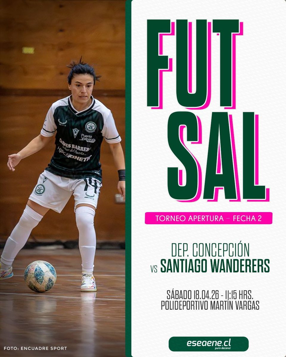 eseaenecl's tweet photo. #ProgramacioneSW: El #Futsal de #WanderersFemenino visita a Deportes Concepción en la jornada  del Apertura 🇳🇬 #VolveremoSW #SW2026. https://t.co/udZz9ayqHi