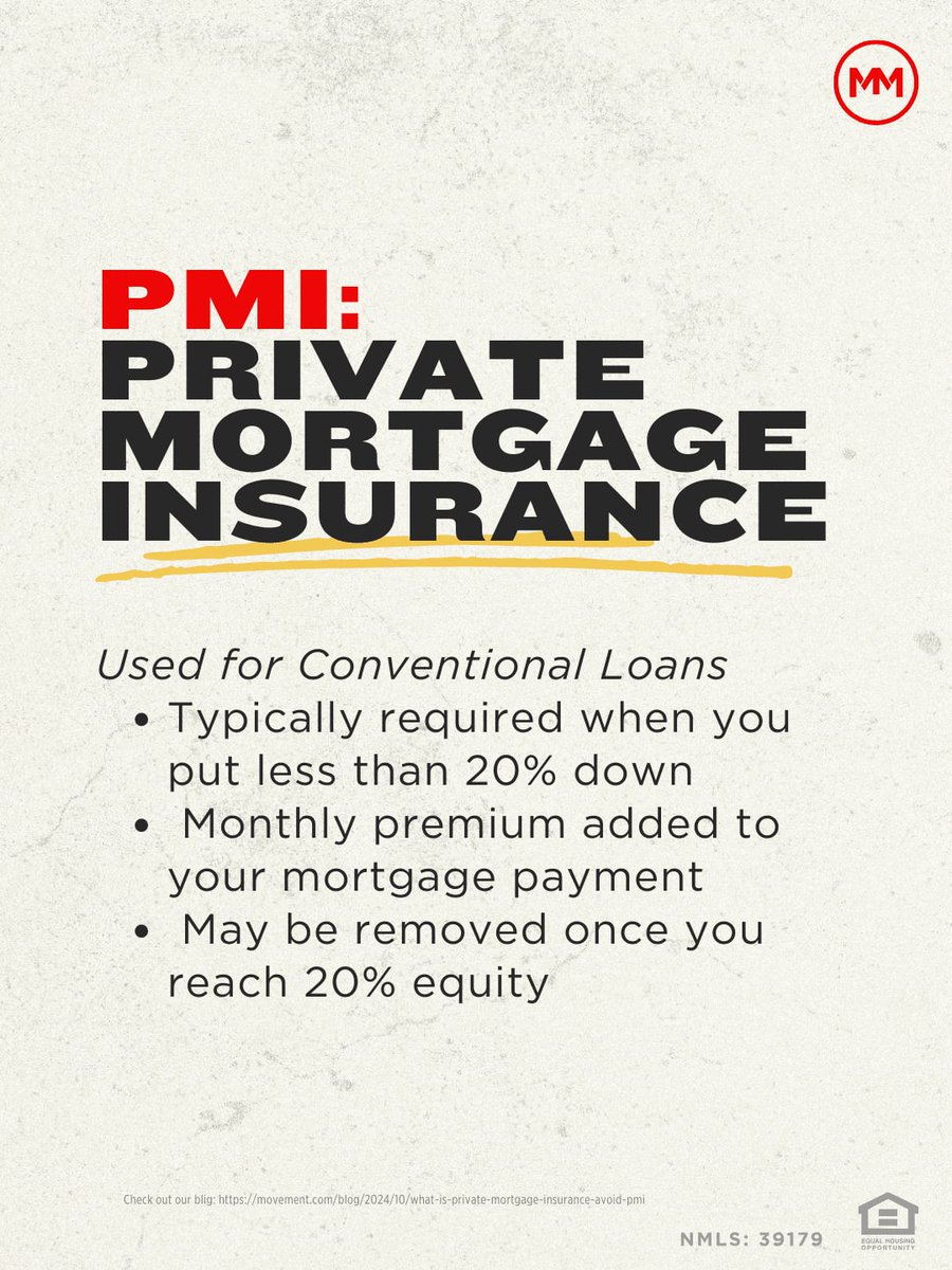 TheManciaGroup's tweet photo. If you are buying a home with less than 20 percent down, you may hear the terms PMI and MIP.

PMI is typically associated with conventional loans, while MIP is tied to FHA loans.

Curious which option might apply to you? I would be happy to talk through your options. https://t.co/bj4IRD5LzI