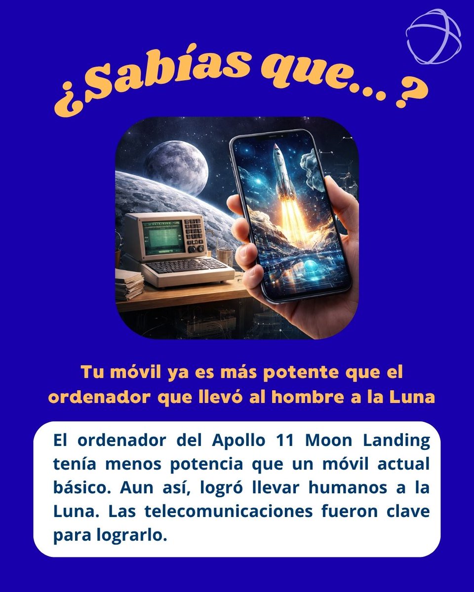 Telecartagena_'s tweet image. ¿Sabías que tu móvil es más potente que el ordenador del Apolo 11? 🚀

Aunque suene increíble, la tecnología que usas a diario supera a la que llevó al hombr a la luna🌓

Comparte este post con alguien que seguro no lo sabía 😉

#SabiasQue #Curiosidades #Telecomunicaciones
