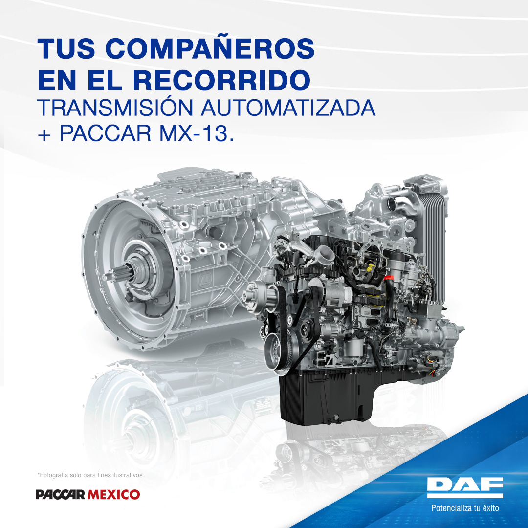 DAF_Mexico's tweet image. Una transmisión automatizada eficiente que maximiza el rendimiento del PACCAR MX-13.

#DAF #XF #Transmision #PACCARMexico #PotencializaTuExito