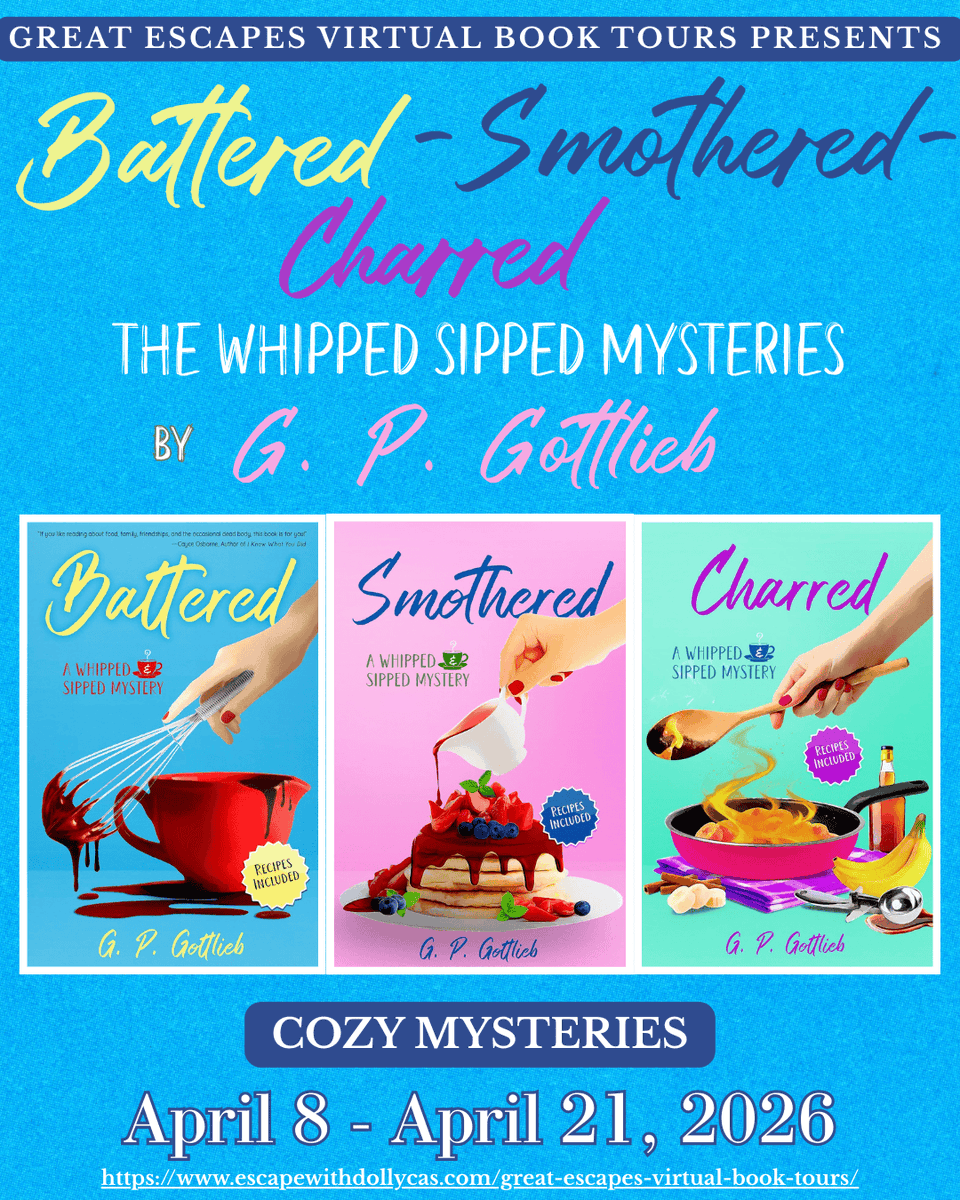 StoreyBookRev's tweet image. Whipped &amp;amp; Sipped Café: where the gossip is hot, the desserts are wholesome, and the murders hit far too close to home. Visit my blog to read a #guestpost and enter the #giveaway - bit.ly/4vBKBJ6

@GottliebGp #cozy #mystery