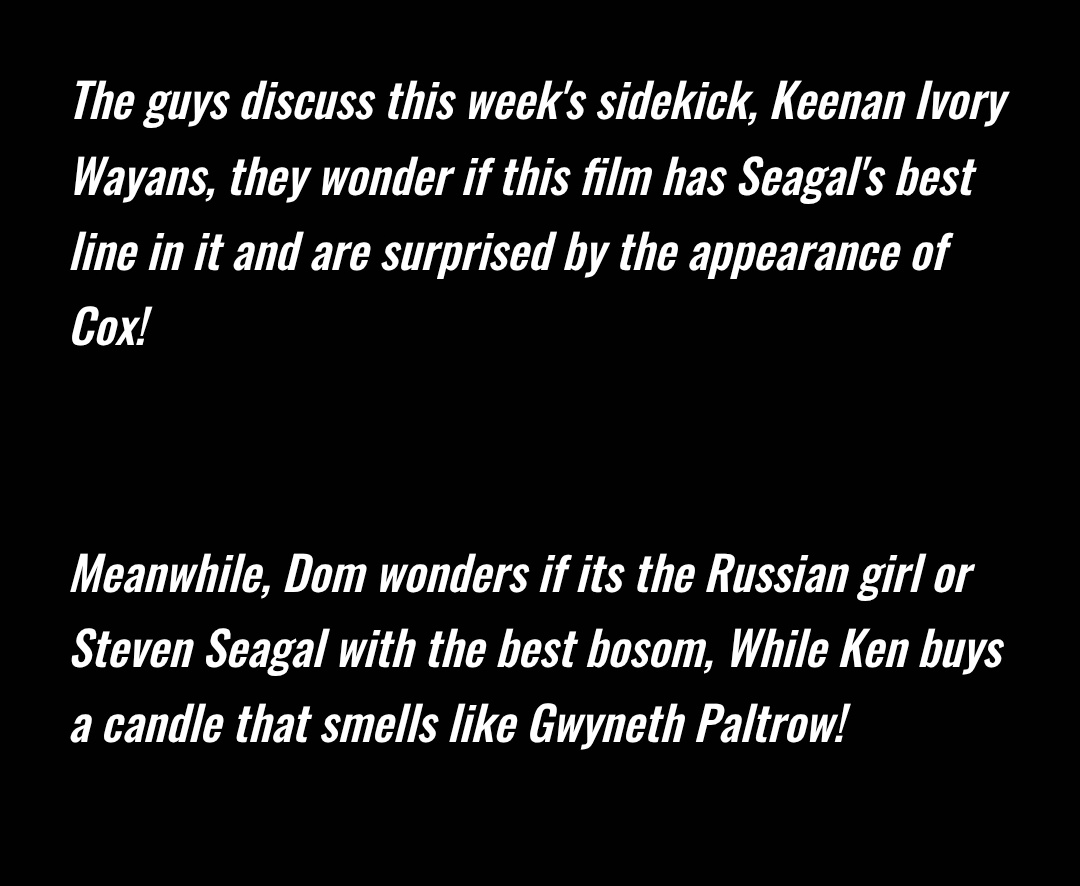 BadMovieCult's tweet image. 🥋 New Podcast Episode 🥋
The Glimmer Man (1996)

We clip on our sensitive ponytails &amp;amp; go buddy cop action comedy dark serial killer thriller with a Buddhist twist like only Steven Seagal can manage

badmoviecult.com/podcast/episod…

#theglimmerman #moviepodcast #actionmovie #stevenseagal